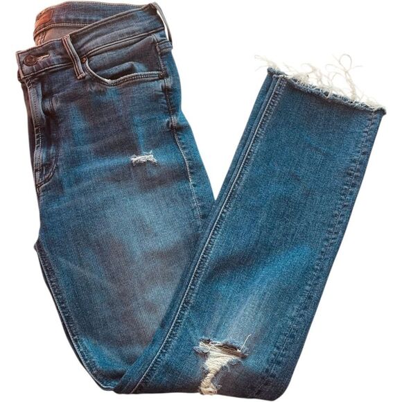 Mother Mid Rise Dazzler Ankle Fray Skinny Jeans - Picture 2 of 16